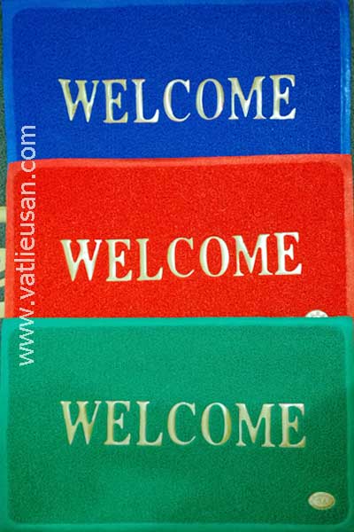 tấm thảm chùi chân bằng nhựa welcome