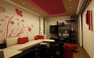 Thảm trải sàn màu đỏ cho phòng khách thêm sang trọng